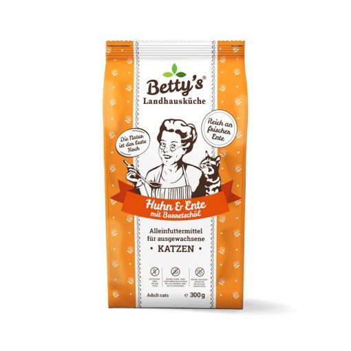 Bettys Landhausküche Katze Adult Trockenfutter Huhn & Ente 300g Bettys Landhausküche Katze Adult Trockenfutter Huhn & Ente 300g