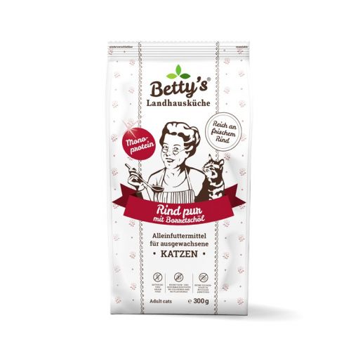 Bettys Landhausk&uuml;che Katze Adult Trocken Rind pur 300g