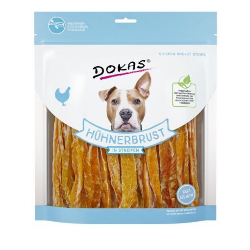 Dokas Dog Hühnerbrust in Streifen 500 g (Menge: 5 je Bestelleinheit)