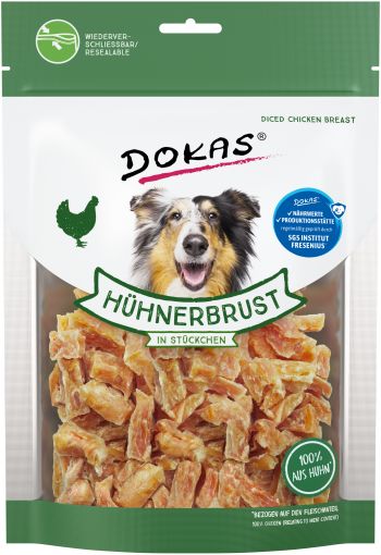 Dokas Dog Hühnerbrust in Stückchen 200 g (Menge: 9 je Bestelleinheit)