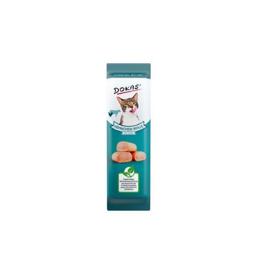 Dokas Cat Snack Hühnchen Rolle mit Rind 10g (Menge: 32 je Bestelleinheit)