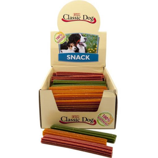 Classic Dog Snack Kaustange glutenfrei Medium 17 cm in natur, rot oder grün (Menge: 70 je Bestelleinheit)