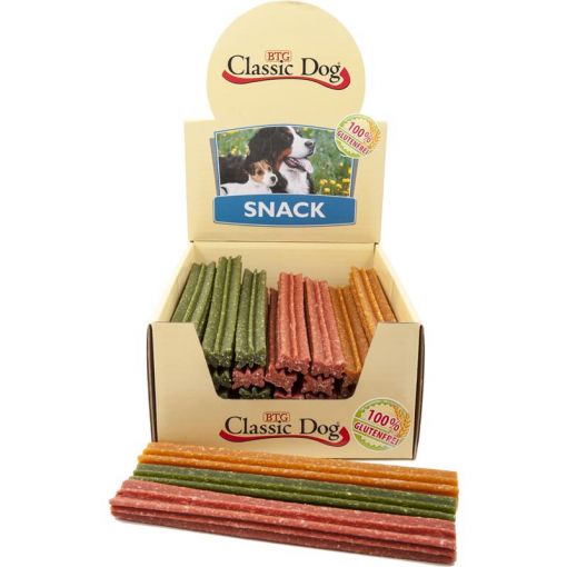 Classic Dog Snack Kaustange glutenfrei Maxi 23 cm in natur, rot oder grün (Menge: 40 je Bestelleinheit)