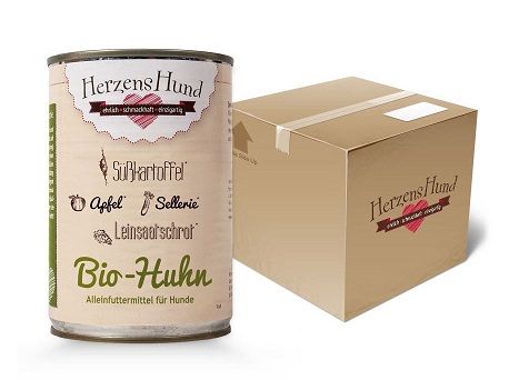 Herzenshund Bio Huhn mit Bio Süßkartoffel 400g (Menge: 12 je Bestelleinheit)