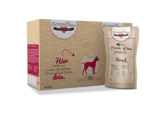 Herzenshund Hirsch mit Bio Quinoa 130g (Menge: 15 je Bestelleinheit)