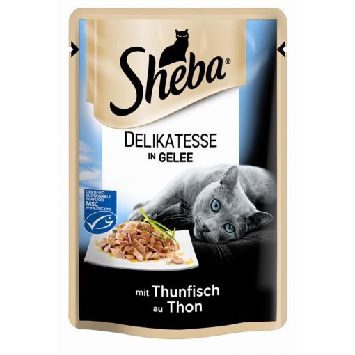 Sheba Portionsbeutel Delicato mit Thunfisch in Gelee 85g (Menge: 24 je Bestelleinheit)