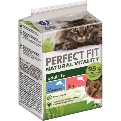 Perfect Fit Cat PB Natural Vitality Adult 1+ mit Hochseefisch & Lachs 6 x 50g (Menge: 6 je Bestelleinheit)