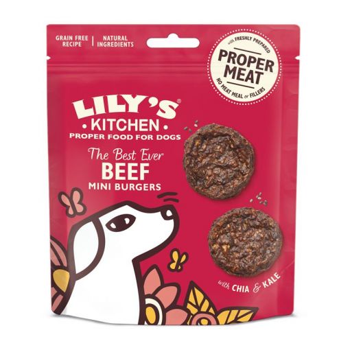 Lilys Kitchen Dog Treats Beef Burger70g (Menge: 8 je Bestelleinheit)
