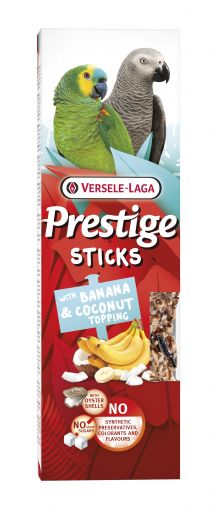 Versele Prestige Sticks Papageien mit Banane & Kokostopping 140 g (Menge: 8 je Bestelleinheit)