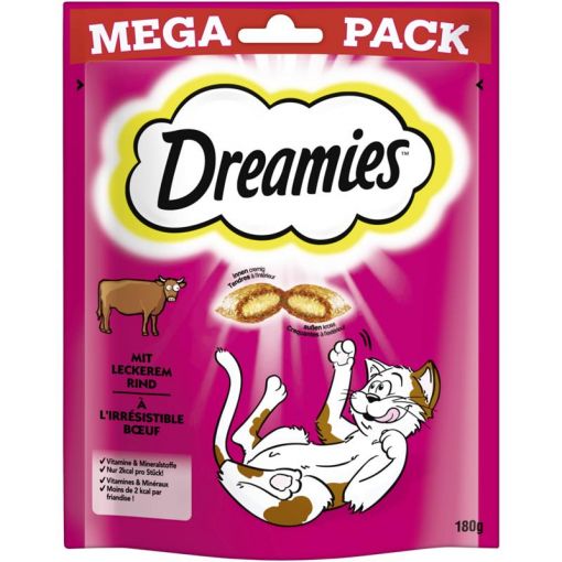 Dreamies Cat Snack mit Rind 180g Mega Pack (Menge: 4 je Bestelleinheit)
