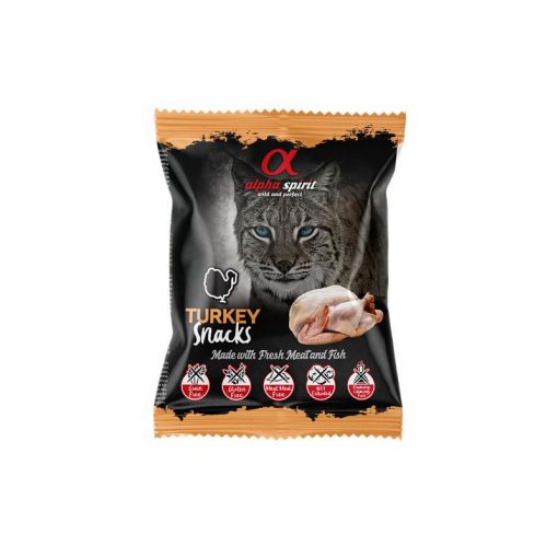 alpha spirit Cat Snack gewürfelt Pute 50g