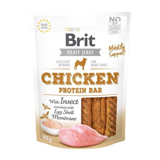 Brit Dog Snack Meaty Jerky Chicken & Insect Protein Bar 80g (Menge: 12 je Bestelleinheit)