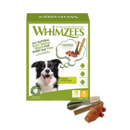 Whimzees Dog Snack Variety Value Box M 28 Stück