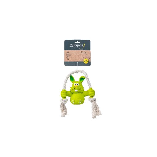 Quapas Dog Toy Fun Latex Rabbit with Rope