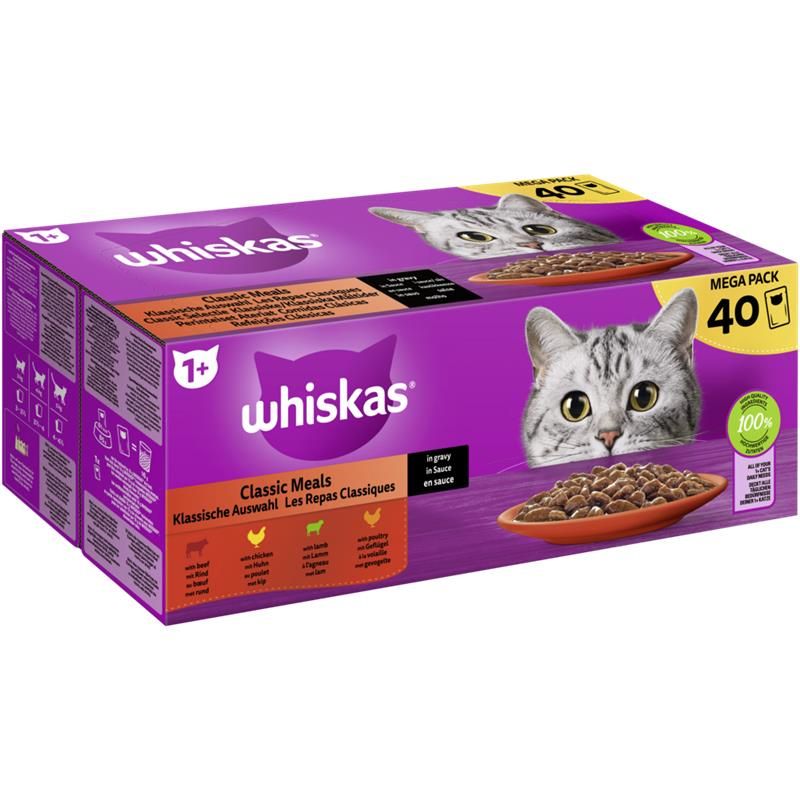 Whiskas Portionsbeutel Multipack Mega Pack 1+ Klassische Auswahl in