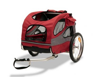 PetSafe Happy Ride Aluminium-Fahrradanhänger rot/grau PetSafe Happy Ride Aluminium-Fahrradanhänger rot/grau