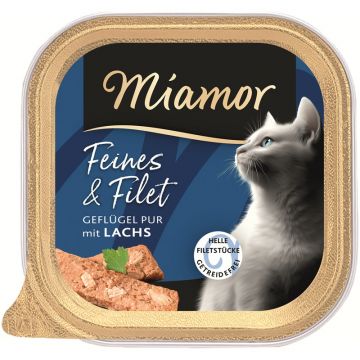 Miamor Schale Feines & Filet Gefl&uuml;gel Pur & Lachs 100g (Menge: 16 je Bestelleinheit)