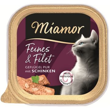 Miamor Schale Feines & Filet Gefl&uuml;gel Pur & Schinken 100g (Menge: 16 je Bestelleinheit)