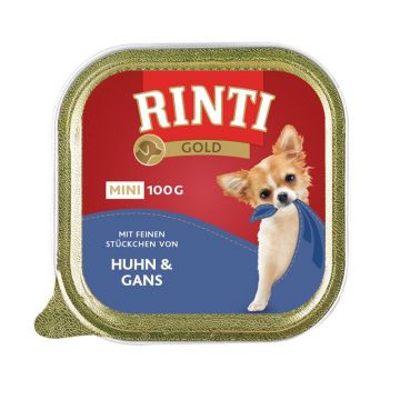 Rinti Schale Gold Mini Huhn & Gans 100 g (Menge: 16 je Bestelleinheit) Rinti Schale Gold Mini Huhn & Gans 100 g (Menge: 16 je Bestelleinheit)