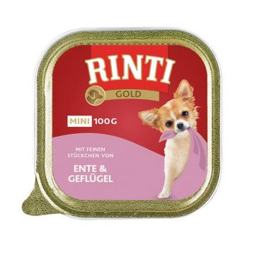 Rinti Schale Gold Mini Ente & Geflügel 100g (Menge: 16 je Bestelleinheit) Rinti Schale Gold Mini Ente & Geflügel 100g (Menge: 16 je Bestelleinheit)