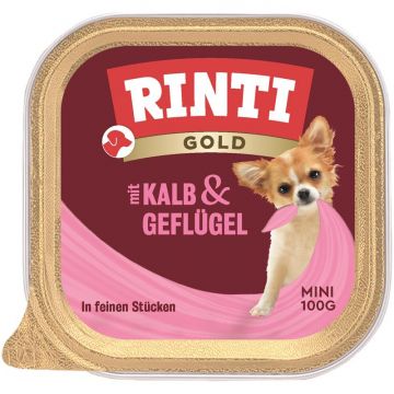 Rinti Schale Gold Mini Kalb & Geflügel 100g (Menge: 16 je Bestelleinheit) Rinti Schale Gold Mini Kalb & Geflügel 100g (Menge: 16 je Bestelleinheit)