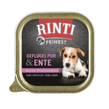 Rinti Schale Feinest Geflügel Pur & Ente 150 g (Menge: 11 je Bestelleinheit) Rinti Schale Feinest Geflügel Pur & Ente 150 g (Menge: 11 je Bestelleinheit)