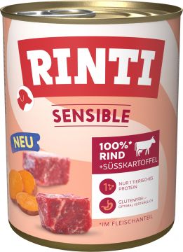 Rinti Dose Sensible Rind & Süßkartoffel 800g (Menge: 6 je Bestelleinheit) Rinti Dose Sensible Rind & Süßkartoffel 800g (Menge: 6 je Bestelleinheit)