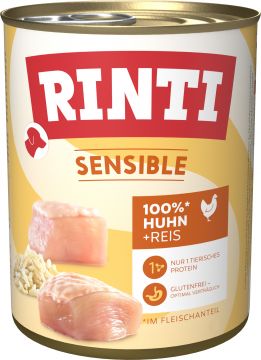 Rinti Dose Sensible Huhn & Reis 800g (Menge: 6 je Bestelleinheit) Rinti Dose Sensible Huhn & Reis 800g (Menge: 6 je Bestelleinheit)