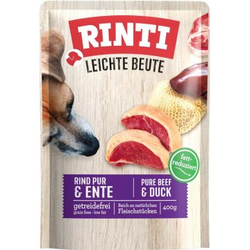 Rinti P.B. Leichte Beute Rind Pur & Ente 400g (Menge: 10 je Bestelleinheit) Rinti P.B. Leichte Beute Rind Pur & Ente 400g (Menge: 10 je Bestelleinheit)