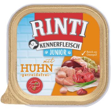 Rinti Kennerfleisch Schale Junior mit Huhn 300 g (Menge: 9 je Bestelleinheit) Rinti Kennerfleisch Schale Junior mit Huhn 300 g (Menge: 9 je Bestelleinheit)
