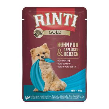 Rinti Gold Frischbeutel Huhn Pur & Geflügelherzen 100 g (Menge: 10 je Bestelleinheit) Rinti Gold Frischbeutel Huhn Pur & Geflügelherzen 100 g (Menge: 10 je Bestelleinheit)