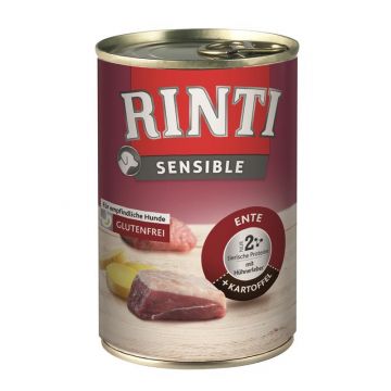 Rinti Dose Sensible Ente & Kartoffel mit Hühnerleber 400 g (Menge: 12 je Bestelleinheit) Rinti Dose Sensible Ente & Kartoffel mit Hühnerleber 400 g (Menge: 12 je Bestelleinheit)