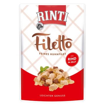Rinti Filetto Huhnfilet mit Rind in Jelly 100 g (Menge: 24 je Bestelleinheit) Rinti Filetto Huhnfilet mit Rind in Jelly 100 g (Menge: 24 je Bestelleinheit)