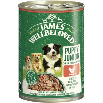 James Wellbeloved Dog Dose Puppy Junior Huhn Pastete 400g (Menge: 6 je Bestelleinheit)