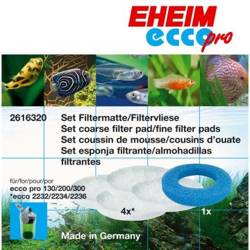 EHEIM Set 1x Vorfiltermatte und 4x Filtervlies für eccopro 130 , 200 und 300 EHEIM Set 1x Vorfiltermatte und 4x Filtervlies für eccopro 130 , 200 und 300
