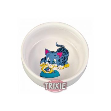 Trixie Napf mit Motiv, Katze, Keramik 0,3 l 11 cm, weiß Trixie Napf mit Motiv, Katze, Keramik 0,3 l 11 cm, weiß