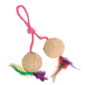 Trixie 2 Bälle am Seil, Jute 4,5 cm Trixie 2 Bälle am Seil, Jute 4,5 cm