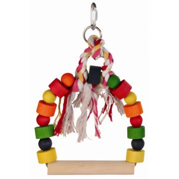 Trixie Bogenschaukel mit bunten Holzklötzen 13 × 19 cm Trixie Bogenschaukel mit bunten Holzklötzen 13 × 19 cm