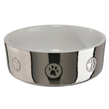 Trixie Keramiknapf mit Motiv Pfote silber/weiß 0,3 Liter /ø 12 cm Trixie Keramiknapf mit Motiv Pfote silber/weiß 0,3 Liter /ø 12 cm