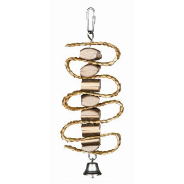 Trixie Natural Living Spielzeug mit Strohband/Glocke, 21 cm Trixie Natural Living Spielzeug mit Strohband/Glocke, 21 cm