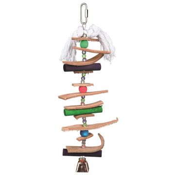 Trixie Holzspielzeug mit Leder, Tau und Perlen 28 cm Trixie Holzspielzeug mit Leder, Tau und Perlen 28 cm