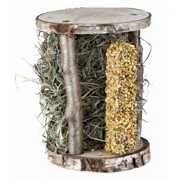 Trixie Holzturm mit Heu & Knusperstange, 13 × 17 × 13 cm, 110 g Trixie Holzturm mit Heu & Knusperstange, 13 × 17 × 13 cm, 110 g