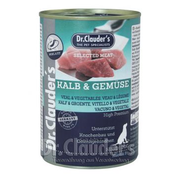 Dr. Clauders Dog Dose Selected Meat Kalb & Gemüse 400g (Menge: 6 je Bestelleinheit) Dr. Clauders Dog Dose Selected Meat Kalb & Gemüse 400g (Menge: 6 je Bestelleinheit)