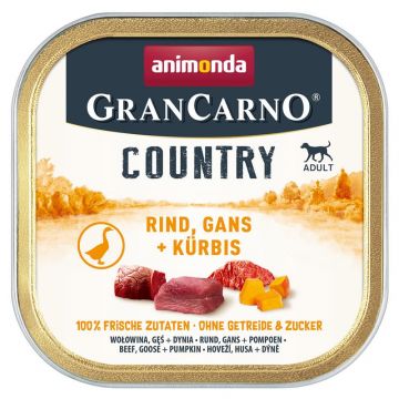 Animonda Dog GranCarno Country Adult Rind, Gans & Kürbis 150g (Menge: 22 je Bestelleinheit) Animonda Dog GranCarno Country Adult Rind, Gans & Kürbis 150g (Menge: 22 je Bestelleinheit)