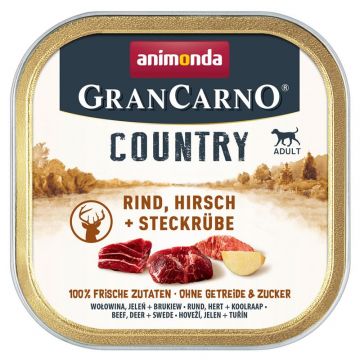 Animonda Dog GranCarno Country Adult Rind, Hirsch & Steckrübe 150g (Menge: 22 je Bestelleinheit) Animonda Dog GranCarno Country Adult Rind, Hirsch & Steckrübe 150g (Menge: 22 je Bestelleinheit)