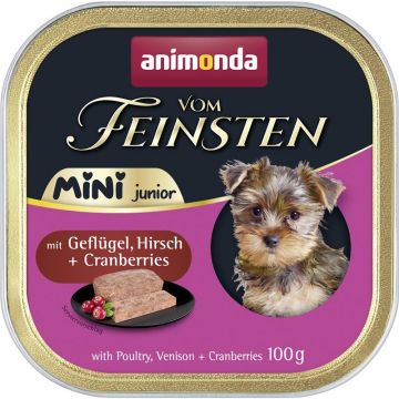 Animonda Dog vom Feinsten Mini Junior mit Geflügel, Hirsch & Cranberrys 100g (Menge: 32 je Bestelleinheit)