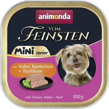 Animonda Dog vom Feinsten Mini Senior mit Huhn, Kaninchen & Basilikum 100g (Menge: 32 je Bestelleinheit)