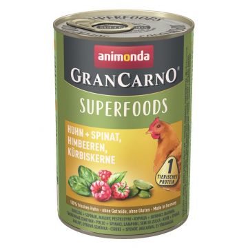 Animonda Dog GranCarno Adult Superfood Huhn & Spinat 400g (Menge: 6 je Bestelleinheit) Animonda Dog GranCarno Adult Superfood Huhn & Spinat 400g (Menge: 6 je Bestelleinheit)