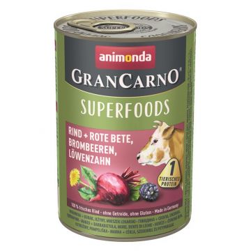 Animonda Dog GranCarno Adult Superfood Rind & Rote Beete 400g (Menge: 6 je Bestelleinheit) Animonda Dog GranCarno Adult Superfood Rind & Rote Beete 400g (Menge: 6 je Bestelleinheit)