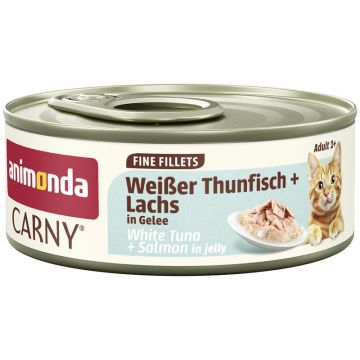 Animonda Cat Carny Fine Fillets Adult Wei&szlig;er Thunfisch & Lachs in Gelee 60g (Menge: 12 je Bestelleinheit)